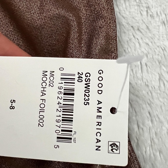 NWT- GOOD AMERICAN Leg Daze Sarong Mocha Foil - Picture 8 of 12